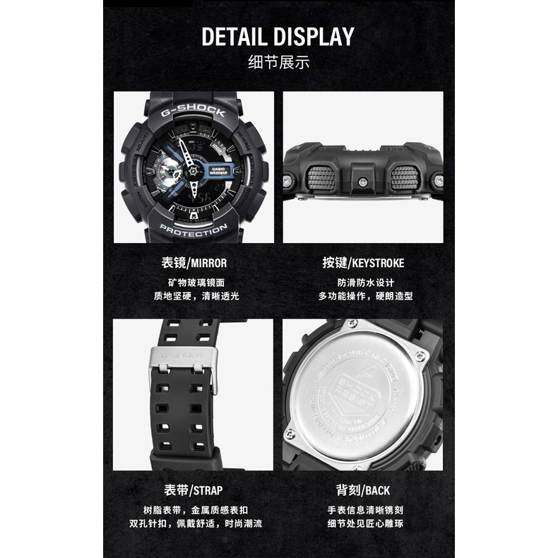 【Hot Sale】 Casio G-Shock GA110 Watch Men Sport Watches Black Red