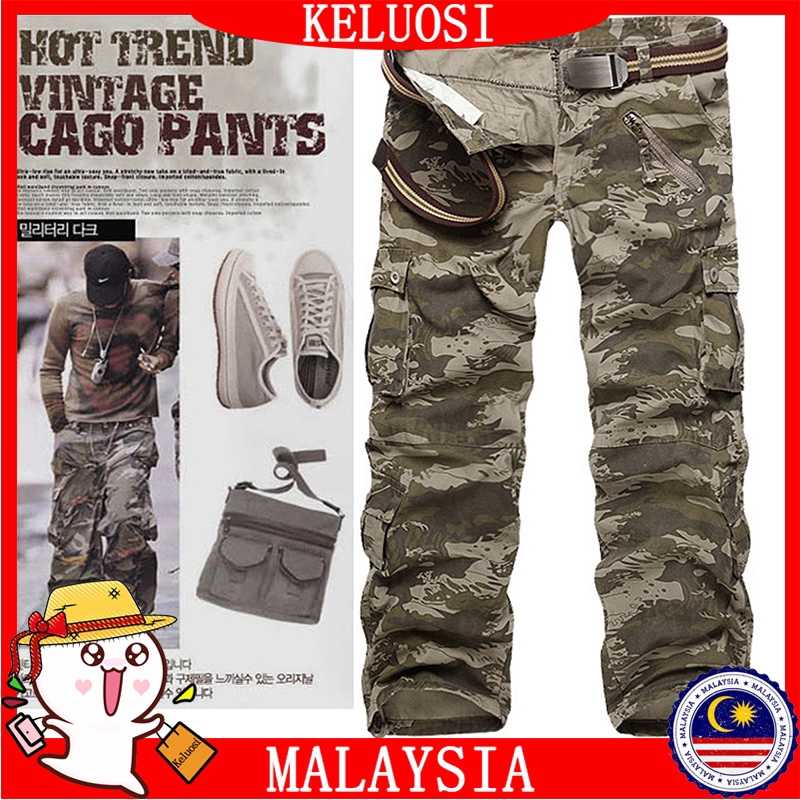 mens cargo camo trousers