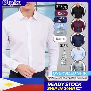 【OTAKU】 Men Shirt Long Sleeve Shirt Plus Size Business Formal Polo Shirt Men #6