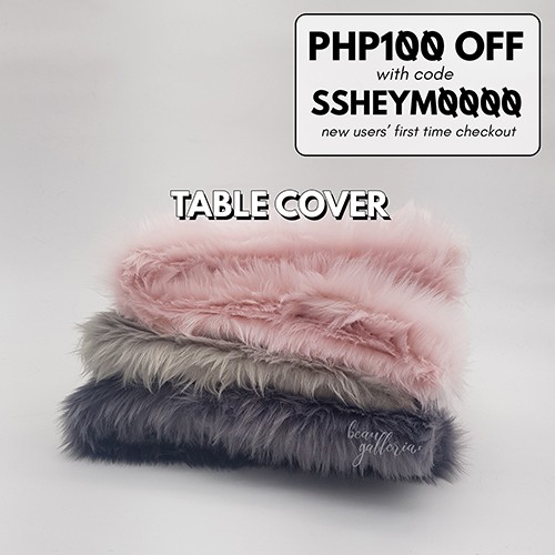 Plush Faux Fur Fabric For Vanity Bedside Work Station Table Seat Cover Runner Shopee Philippines