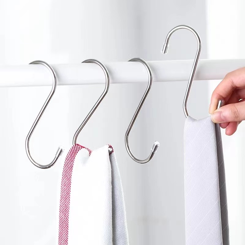 10pcs Stainless Steel S-Shape Hook hanger clasp organizers wall hook ...