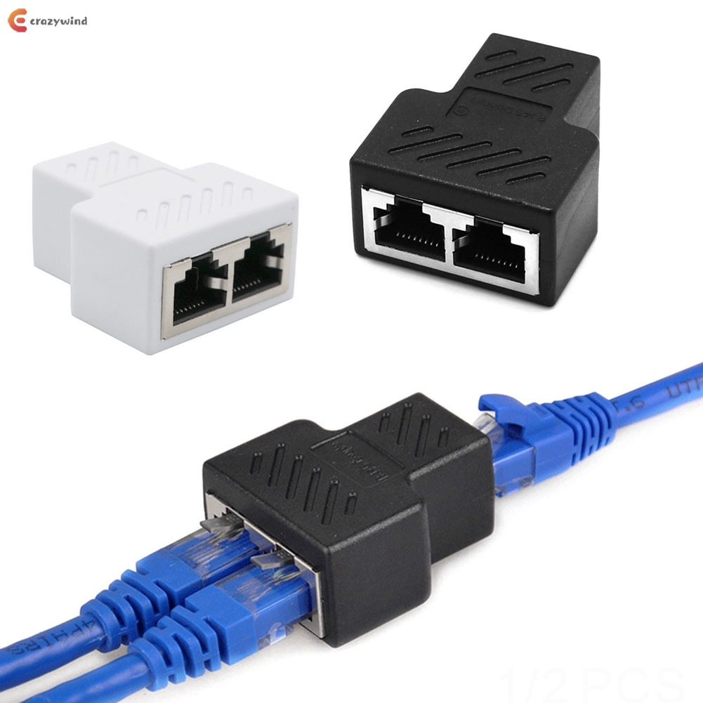 ★Crazy★RJ45 Y Adapter Splitter 1to2 Dual Port CAT6 Cable LAN