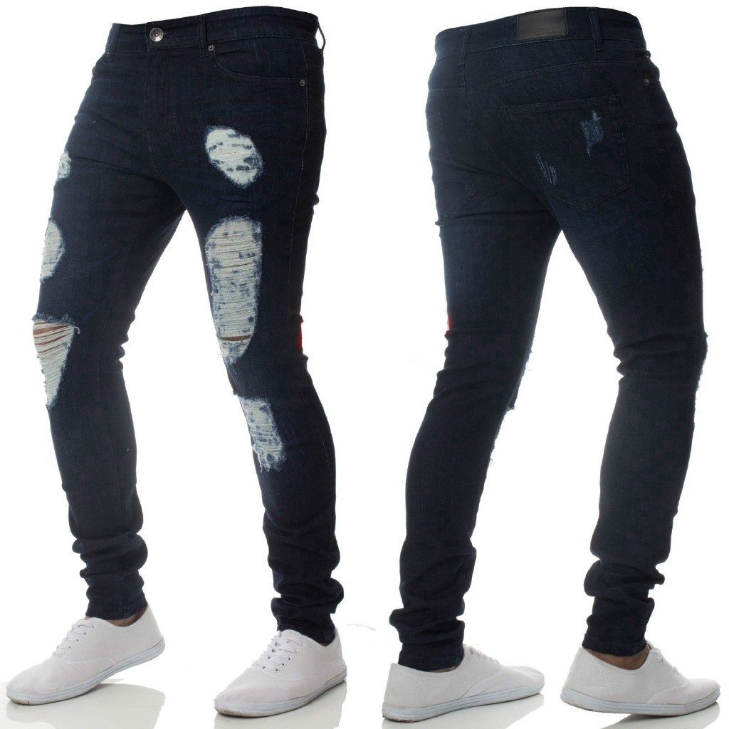 Men's Distressed Jeans / Tattered Jeans / Pants | Shopee Philippines