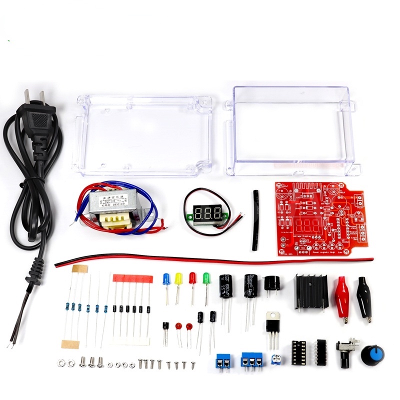 LM317 DIY Kit 220V to 1.25V-12.5V Adjustable Regulated Voltage Step ...