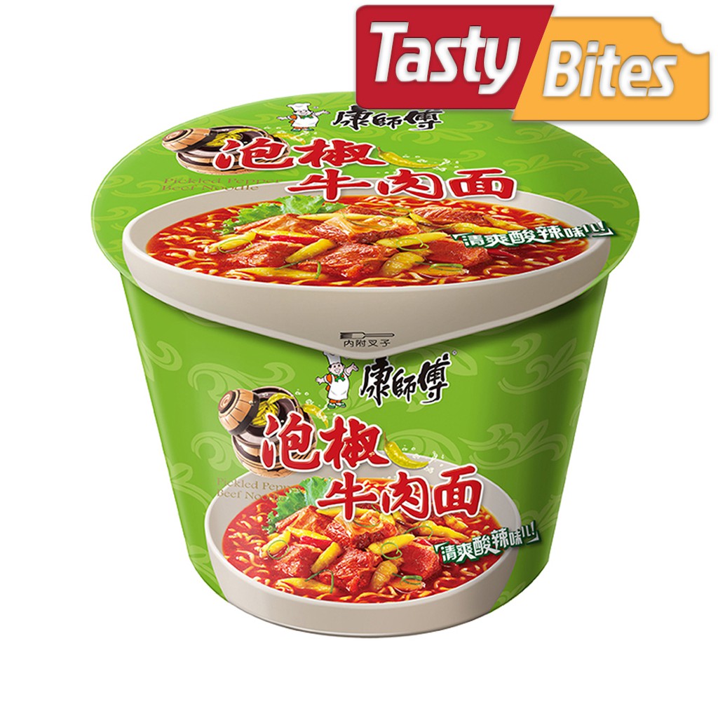 Chinese Mama Cup Pickled Chili Stewed Beef Master Kang Instant Noodles ...