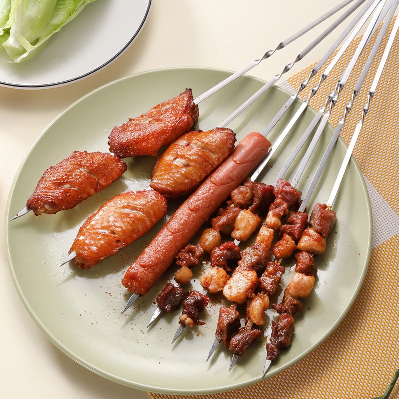 BBQ Skewers Stainless Steel Barbecue Sticks Shopee Philippines