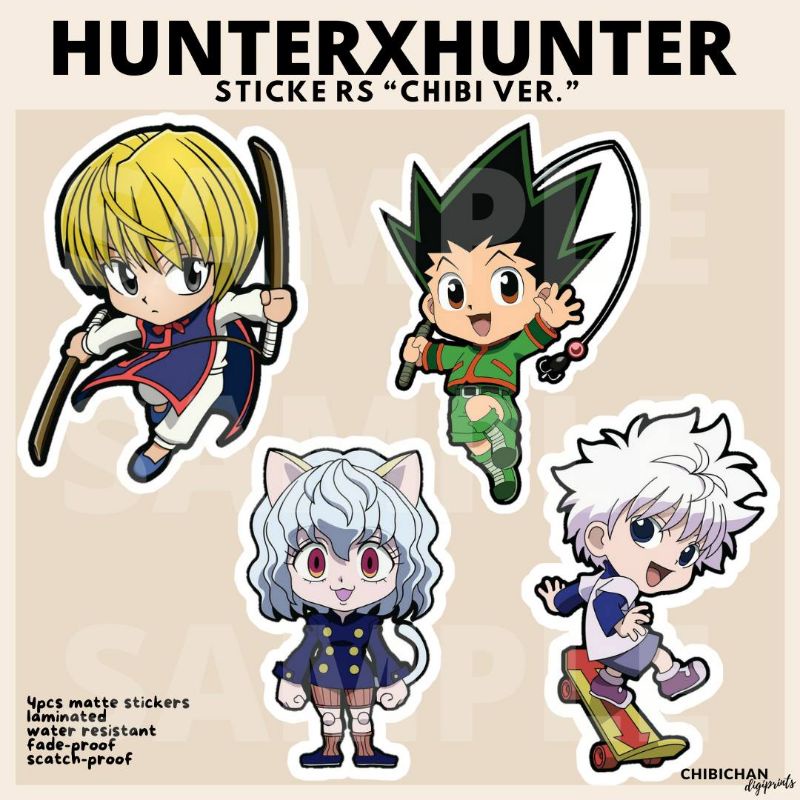 hunter x hunter chibi ver waterproof stickers shopee philippines