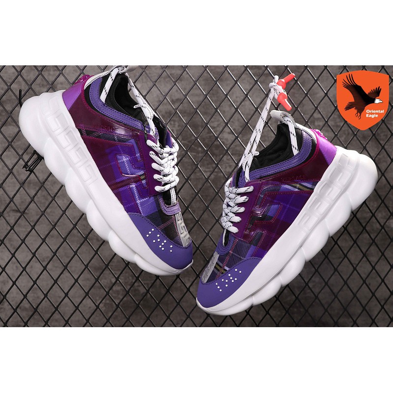 purple versace shoes