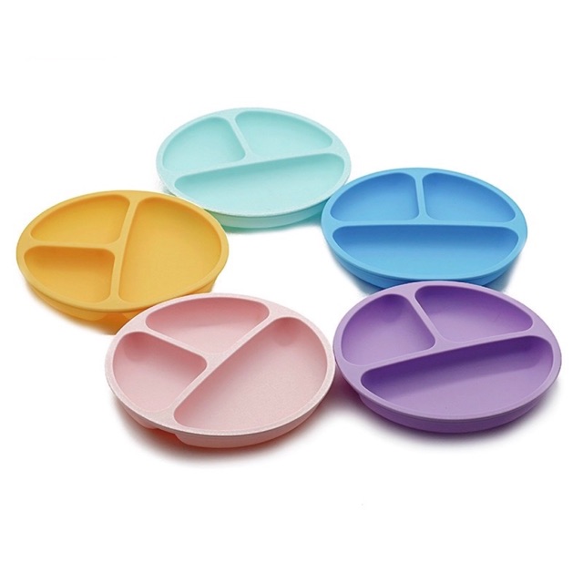Kids Silicone Plate Baby Silicone Divided Plate | Shopee Philippines