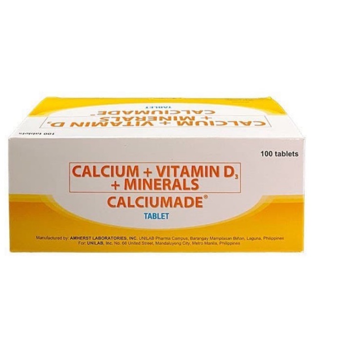 Calciumade Calcium + Vitamin D3 + Minerals (100 Tablets) 