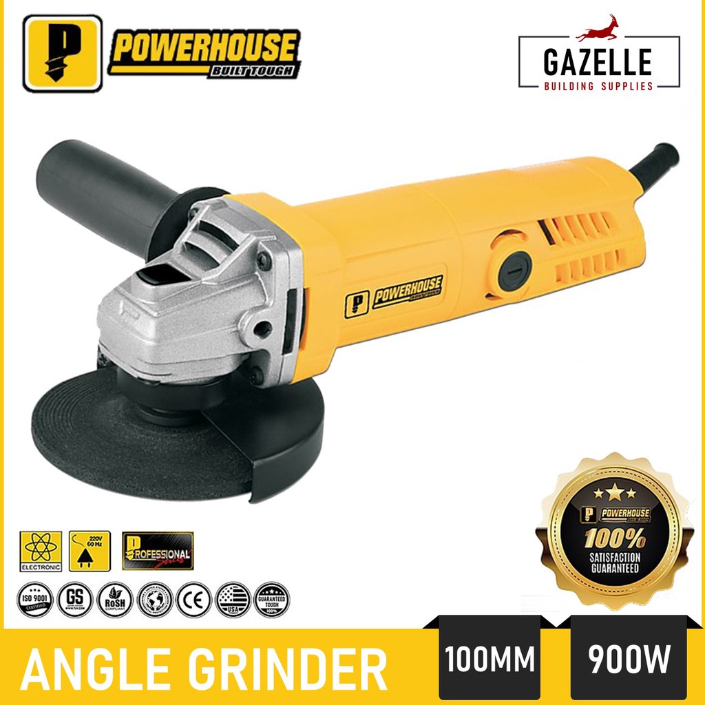 PowerHouse Angle Grinder Torque Force w/ Back Switch 900W 4" / 100mm