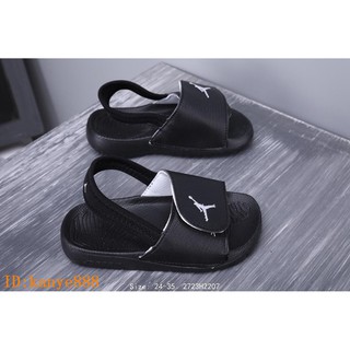 all black jordan sandals