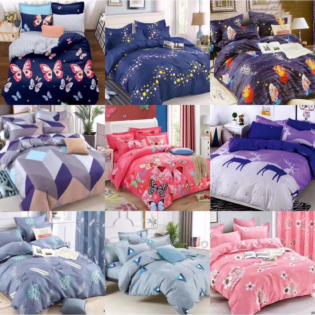 4in1 Canadian Cotton Bedsheet Queen Size Beddings 2PC Pillowcase 1PC