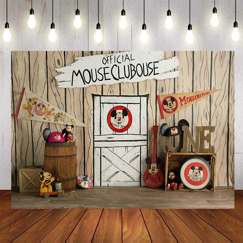 Birthday Background for Photobooth 7x5ft Mickey Mouse Photography Backdrop for Prince Baby Shower Backdrops for Party Custom Name Kids Photos Support