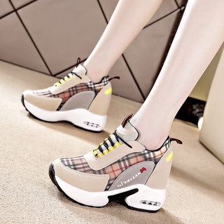 Korean Chunky Wedge Lace Up Sneakers | Shopee Philippines