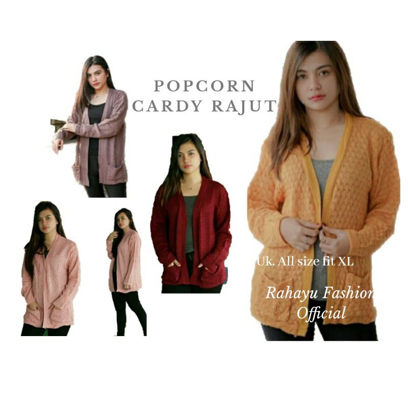 cardigan popcorn shopee