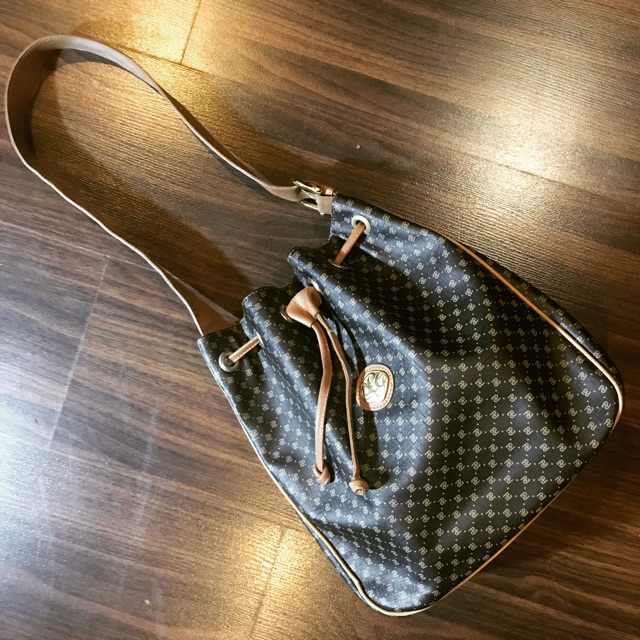 Preloved Paolo Gucci Monogram Bucket Shoulder Bag (Black, Brown) | Shopee  Philippines