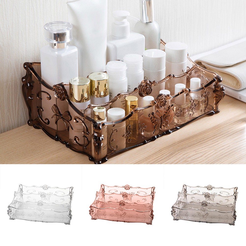 3 Slot Bathroom Desk Makeup Organizer Cosmetics Storage Shopee