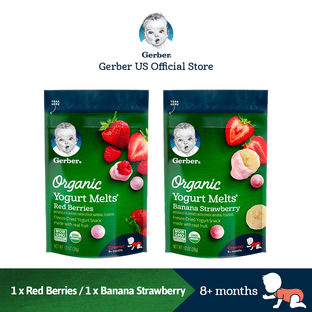 gerber organic yogurt melts banana strawberry