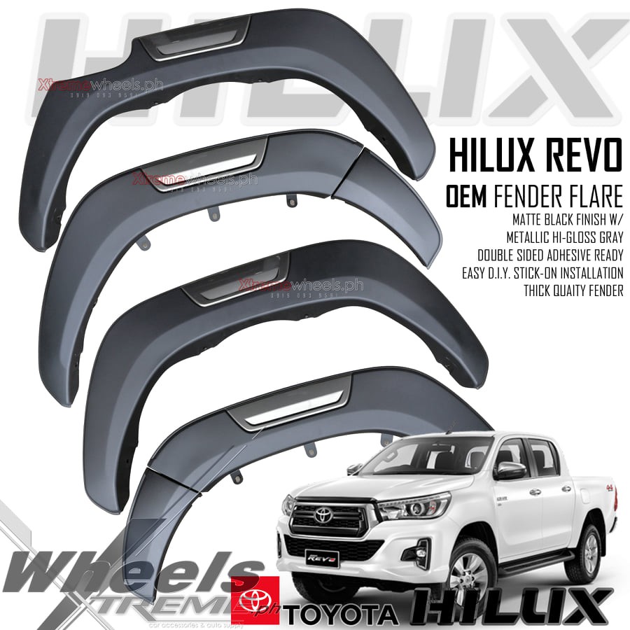 Hilux E / G 20212023 Slim Fender Flare Matte Black with Gray Oem