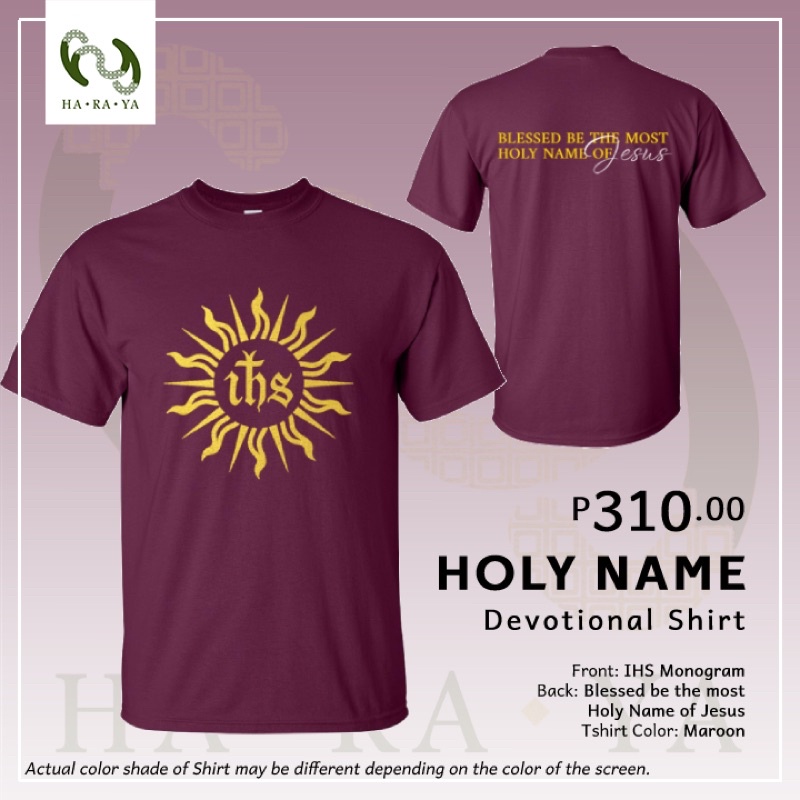 Holy Name Devotional Shirt (Silk Screen Printed) | Shopee Philippines