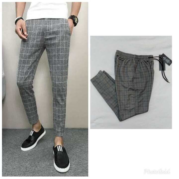 checkered men's pants