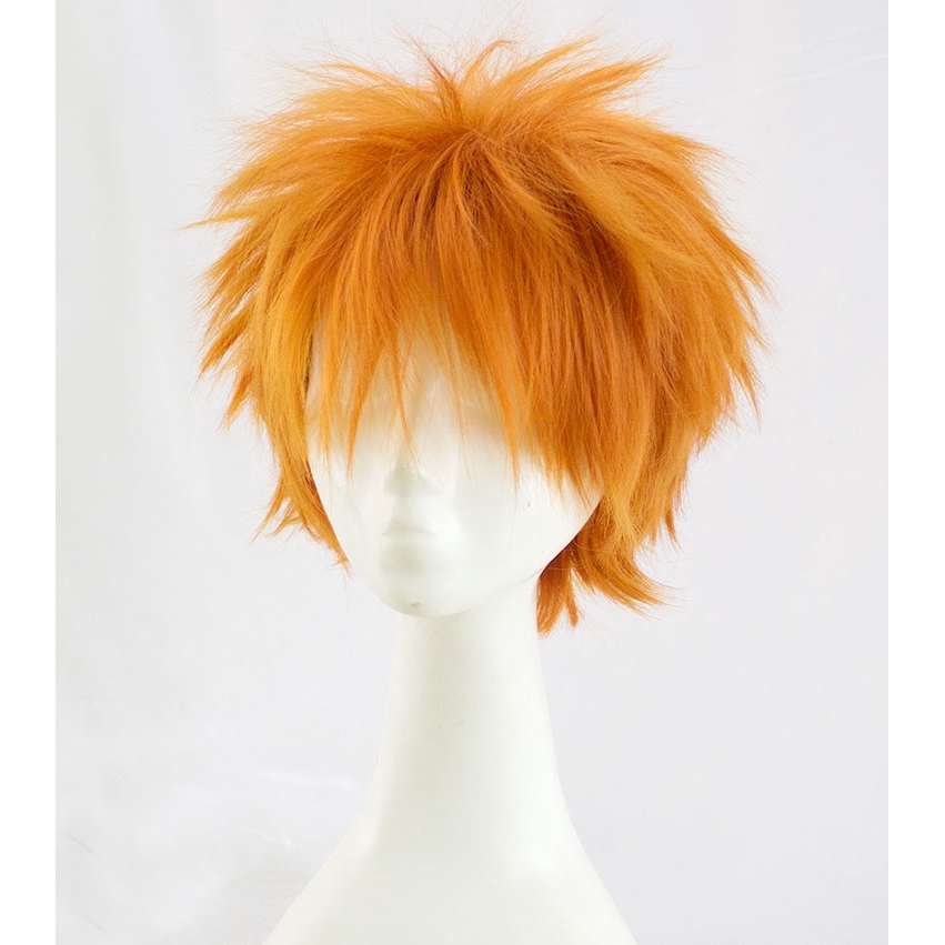 short orange cosplay wig