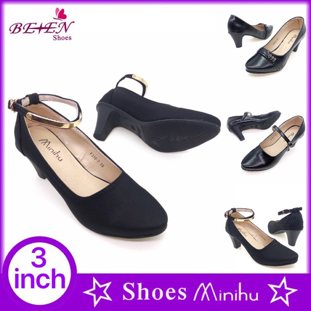 womens black 2 inch heels