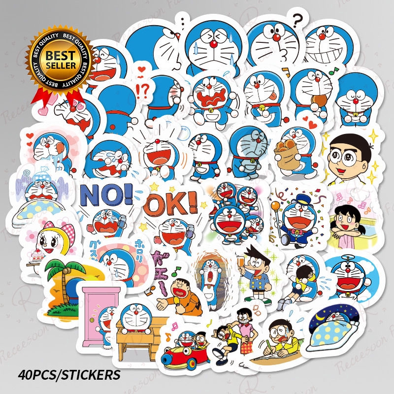 40piece/pack Doraemon Expression Stickers For Car Styling ...