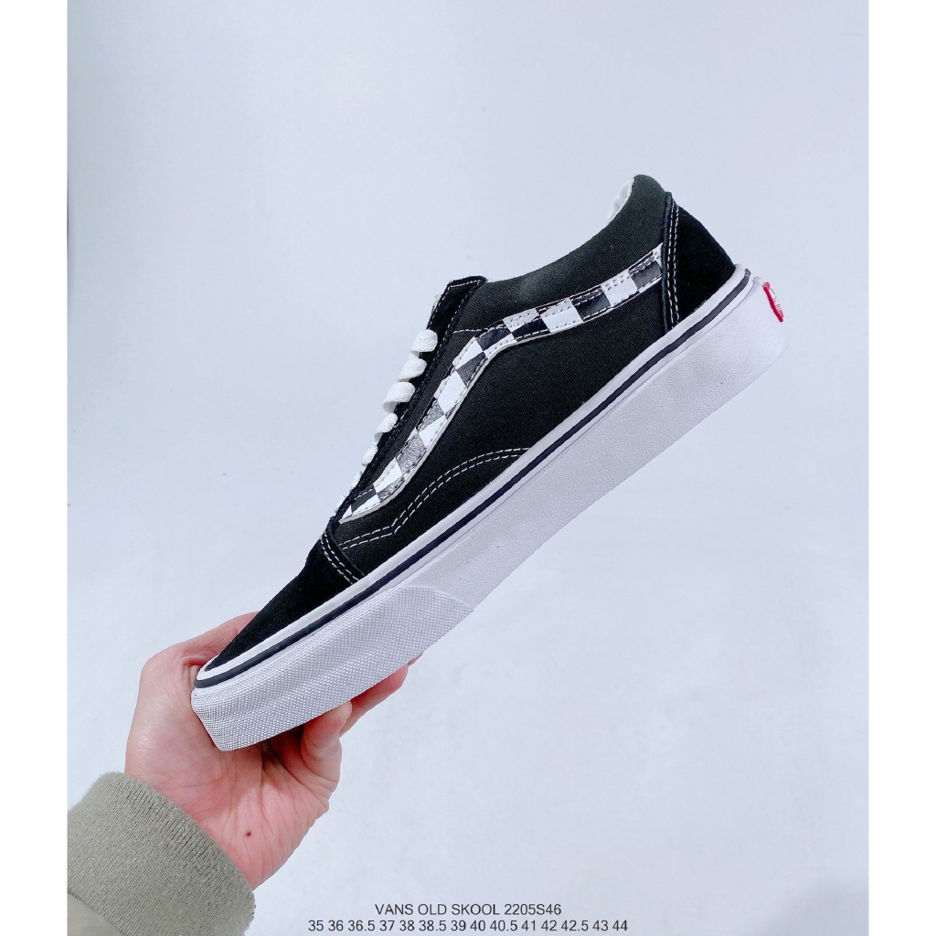 vans old skool black & white checkered floral skate shoes