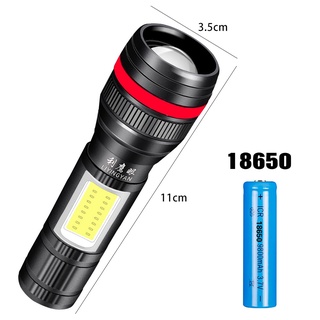 Hdoorlink Led Torch Light Outdoor Strong Light Zoomable Flashlight Rechargeable Usb Large Capacity Penlight Irradiation Distance 500 1000m Shopee Philippines