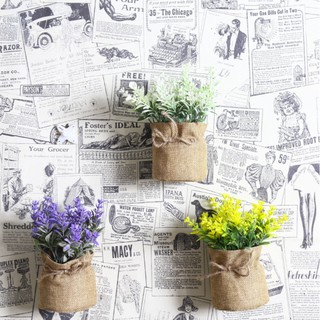 1 Pot  Flower Spring Grass Eucalyptus With Sack Basket Artificial Silk Flowers Bride For Wedding Party Home Decoration #4
