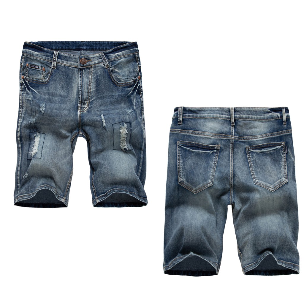 Tattered Stretchable Denim Short For Mens*7592* | Shopee Philippines