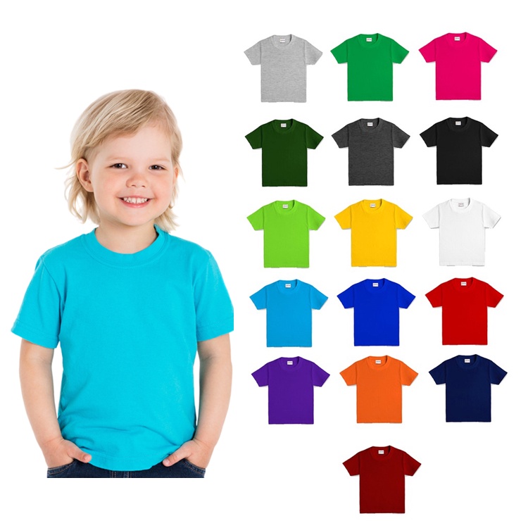 Plain TShirt for Kids Boy and Girl [choose your color] Shopee