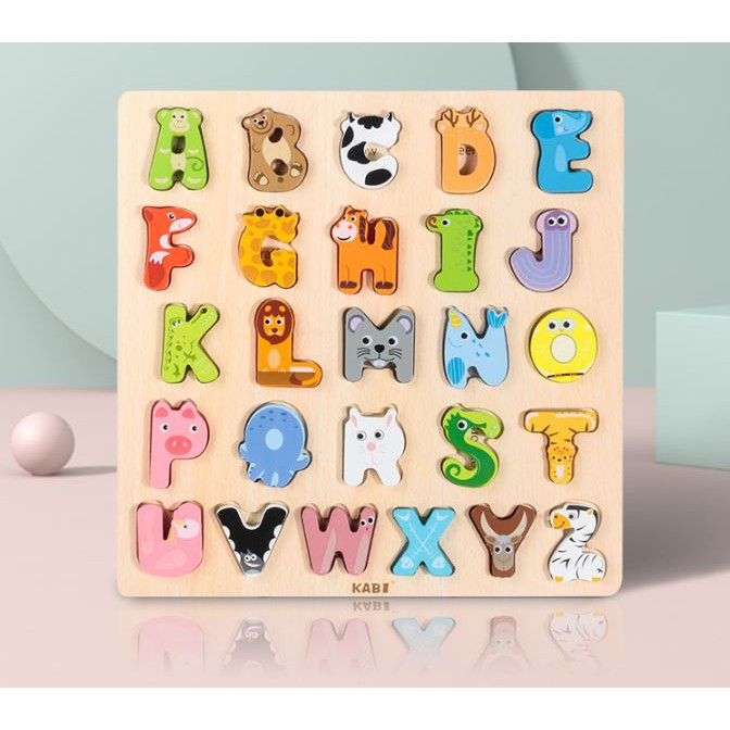 Abc Embossed Animal Puzzle Chat Wooden Toy Early Learning Fun Educational Jigsaw Letter Preschool T Shopee Philippines