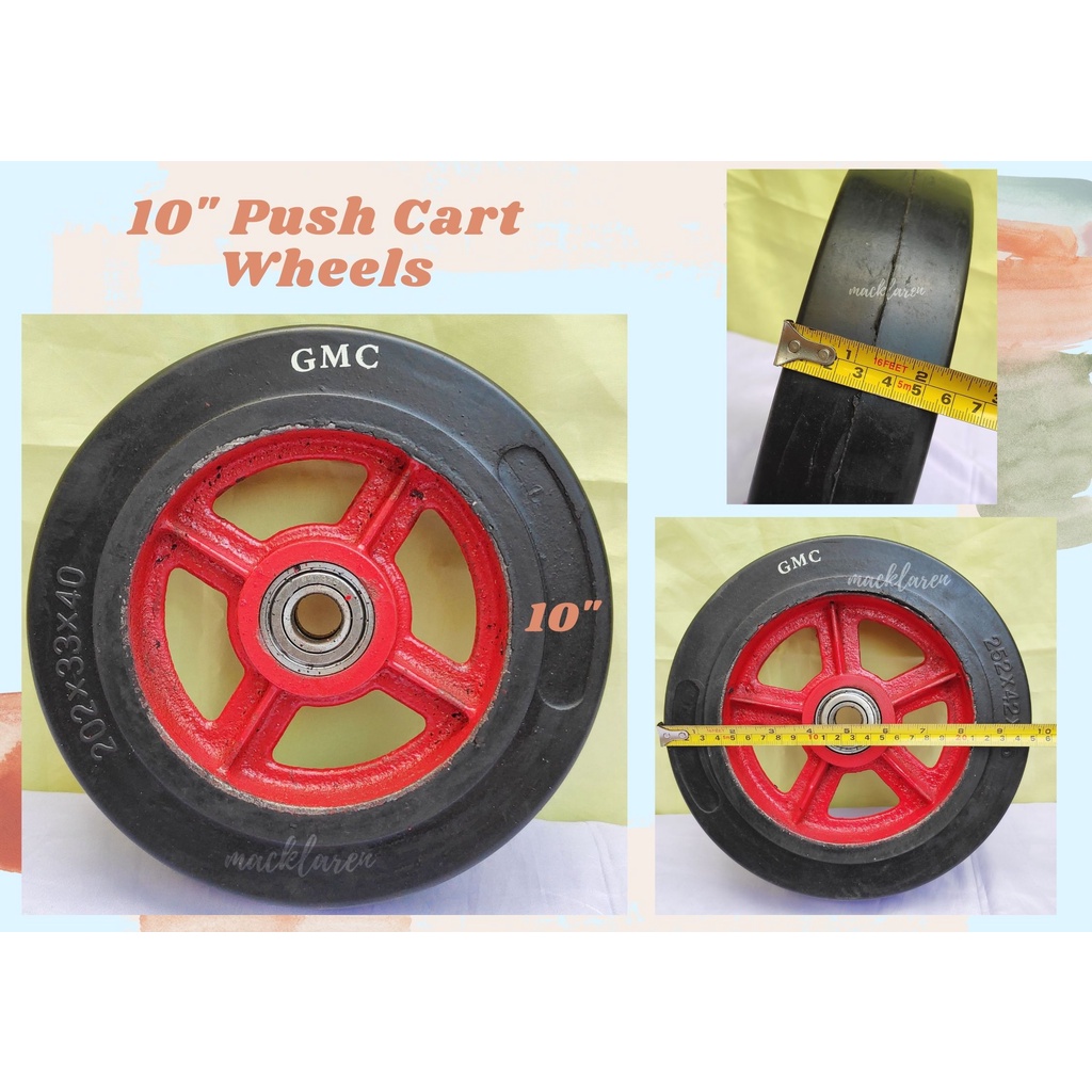 Turns into Craftsman have confidence Push Cart Wheel Size 10" 8" & 6" Gulong ng Push Cart Kartilya Rubber Wheel  Axle Shaft 10" 6" & 8" | Shopee Philippines