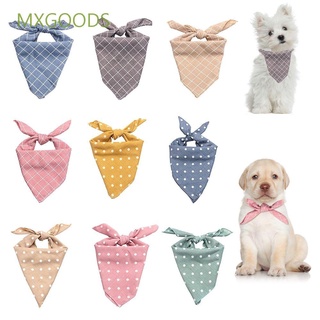 MXGOODS Cotton Triangle Scarf Plaid Dots Style Cat  Kerchief Dog Bandanas for S Medium Large Dogs Bo