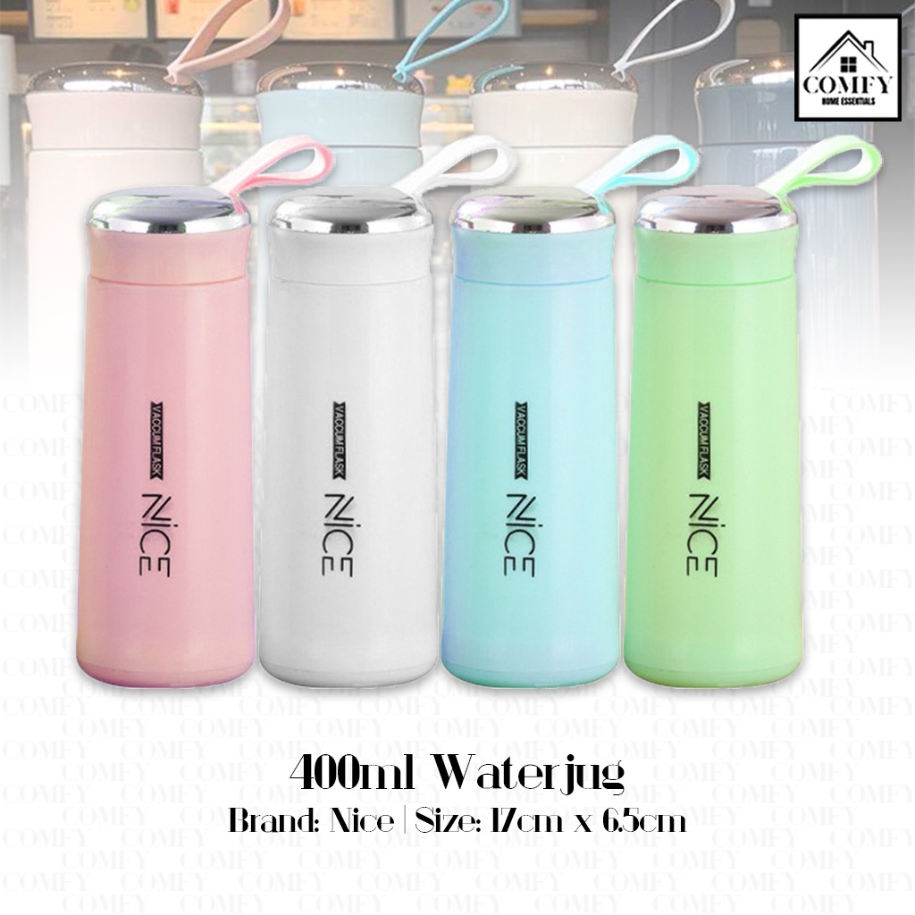 Colorful Nice Cup Glass Bottle Tumbler Creative Cute Pastel Leakproof Waterjug Water 400ml Cod