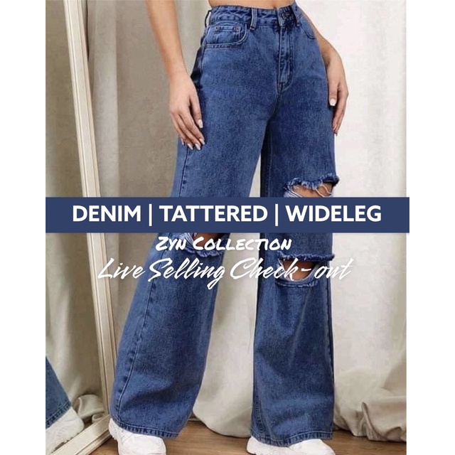 DENIM PANTS by ZYN COLLECTION (Live Selling check-out) | Shopee Philippines