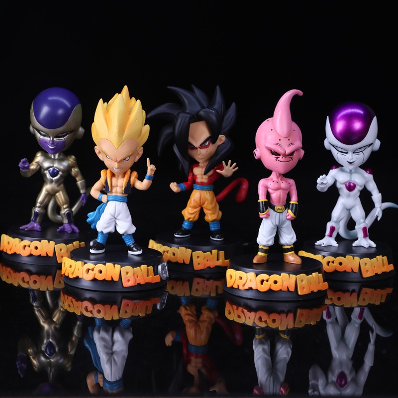 5 style anime dragon ball z cute son goku super saiya 4 golden frieza buu  gotenks action figure dbz pvc model toy 15cm