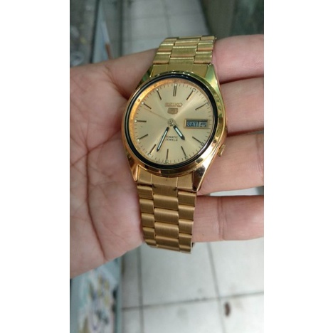 Seiko 5 Gold Elegant Automatic Vintage Mens Watch | Shopee Philippines