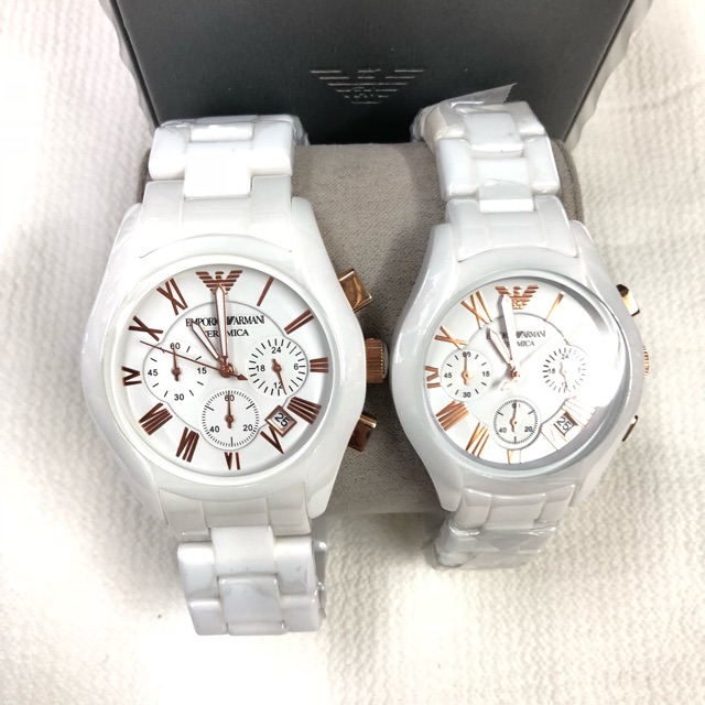 armani ceramic chronograph watch