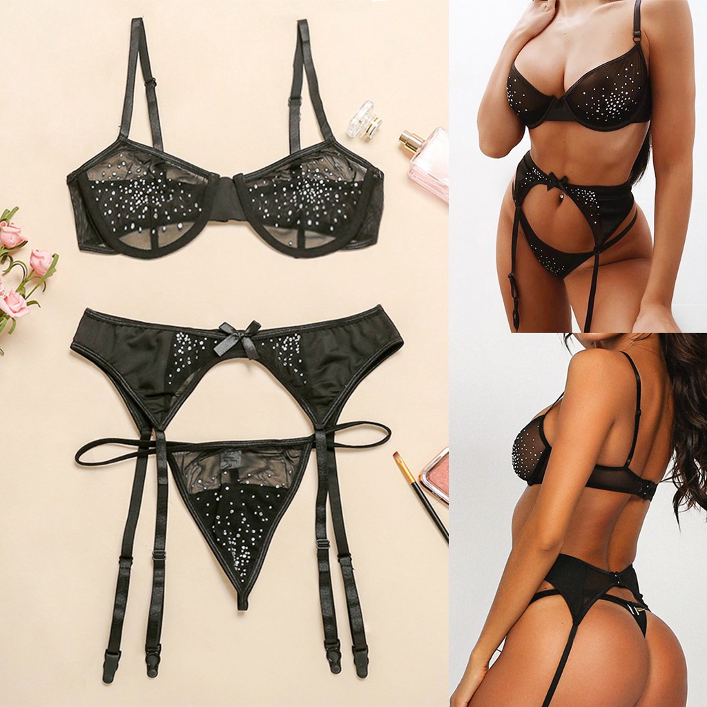 women's black underwear set