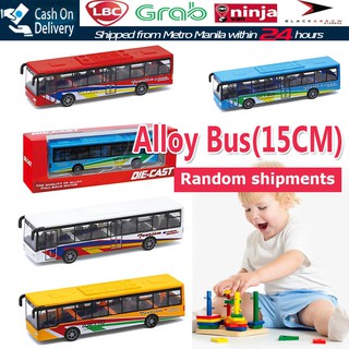 【Fast Delivery】Alloy Mini Simulation Pull Back Car Bus Model Kids Toy Mini Size Bus Diecasts Toy
