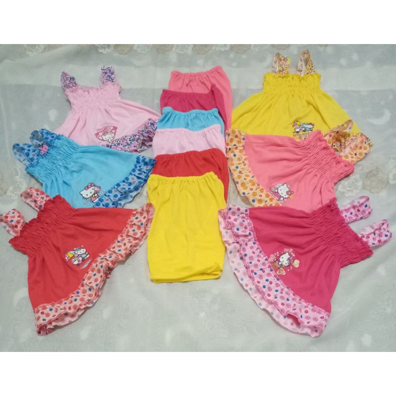 Terno Short,Sando Style Balloon For Baby girl 1-9 month old