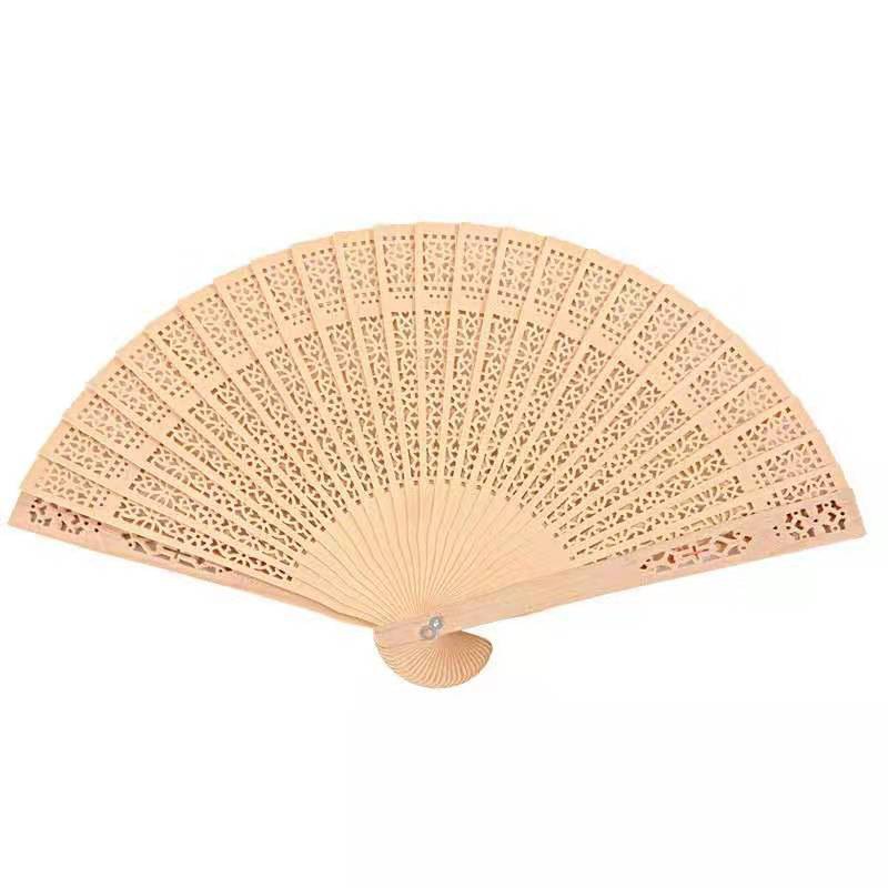 Vintage Folding Bamboo fan Original Wooden Carved Hand Fan for wedding