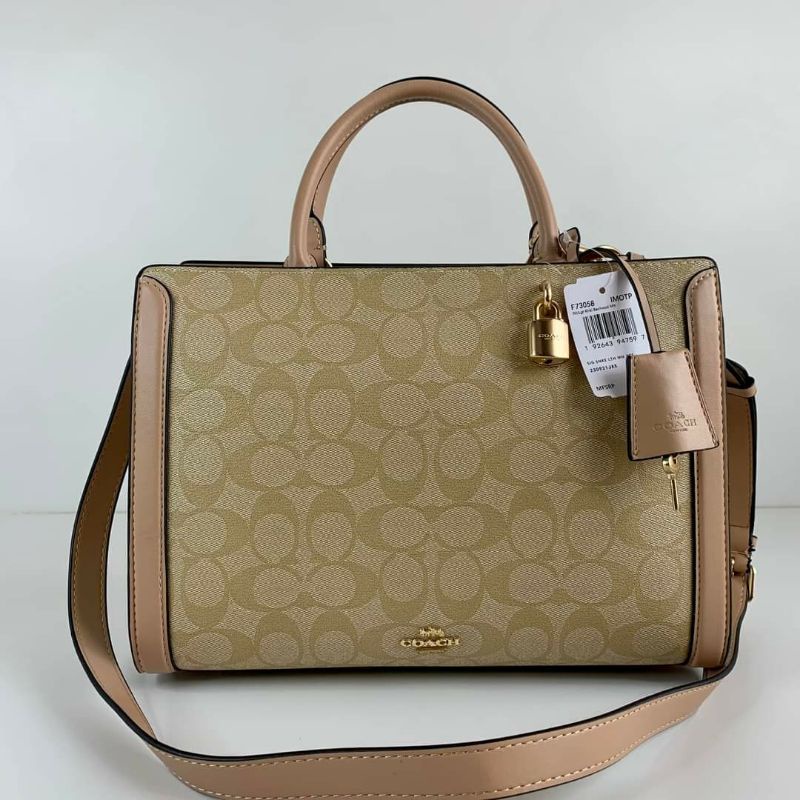 COACH Zoe CARRYALL IN SIGNATURE CANVAS (COACH F73058)LIGHT KHAKI