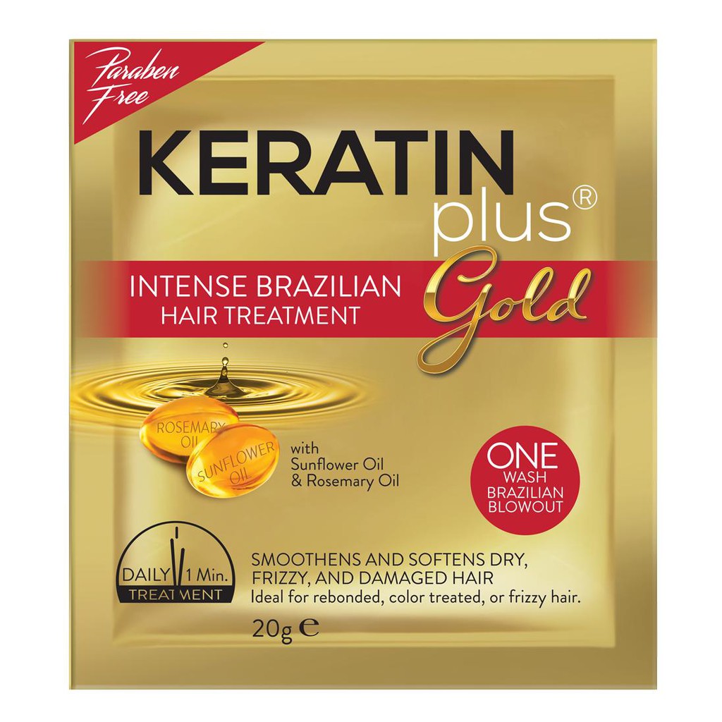 Keratinplus Gold Intense Brazilian Hair Treatment 20g 12 Pcs Shopee Philippines