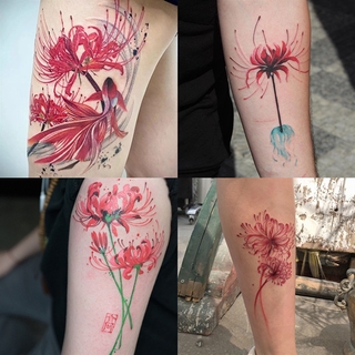 Red Spider Lily Flower Temporary Tattoo Stickers 30sheets Set Waterproof Tattoos For Sexy Arm Clavicle Body Art Hand Foot Shopee Philippines