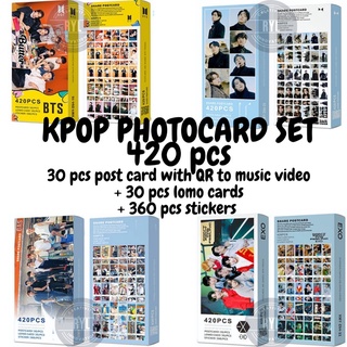 a Bundle of Postcards 30pcs+share cards 30pcs+Stickers 30pcs EXO 